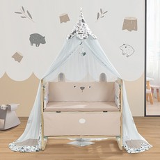 Bc BabyCare 嬰兒床蚊帳 帶支架, 【落地款】納布利小熊