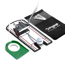 킹탑 골프 퍼팅 미러 - 일관성과 정확성을 위한 정렬 훈련 보조 도구 실내 야외 연습에 이상적이며 캐리백과 티가 포함되어, 3 Putting Mirror Ultra - 16.5"