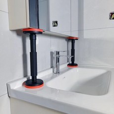 浴室櫃安裝支撐器，高度可調穩固支撐，簡約設計安裝簡易，適用多種浴室櫃, 尼龍支撐架（2個裝）, 1套