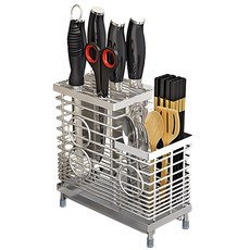 304不鏽鋼刀具筷筒收納瀝水架 多功能廚房餐具收納盒 筷子刀具瀝水架, SWD53, 1個