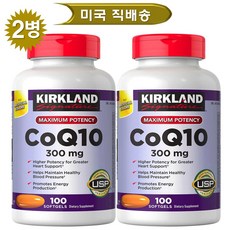 1+1 커클랜드 CoQ10코큐텐 300mg 코엔자임 100소프트젤 x 2, 100정, 2개