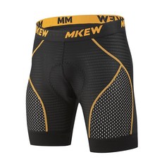 MKEW 남성용 고밀도 스펀지 패딩 사이클링 속옷 바이크 반바지 속옷 MTB 라이너 로드 바이크 자전거 의류 미국 알파 알파 레귤러 오렌지 ss1W