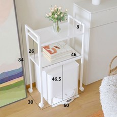 로봇청소기 수납장 높은 다용도, 2단 화이트