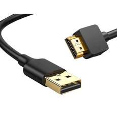 Ukiism USB to HDMI 케이블 1.8m6.6피트 USB to HDMI 케이블 수-수 풀 1080P HD 디스플레이 케이블 오디오 비디오 컨버터 코드 PC/노트북 -