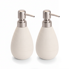 브리즈앤비 고급 세라믹 호텔식 디스펜서 물비누 욕실, 화이트, 2개