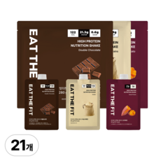 델리스푼 단백질 쉐이크 잇더핏 3주플랜 (더블초코1+미숫가루1+고구마1 21개입), 40g, 21개