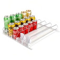 캔 음료 정리 자동 슬라이드 디스펜서 5열 세트, 5단, 화이트