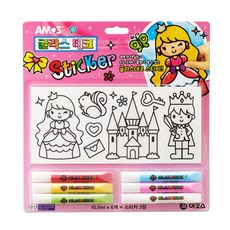 아모스 글라스데코 스티커 공주