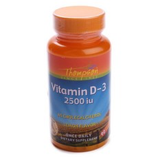 THOMPSON 維生素 D-3 2500IU咀嚼錠 檸檬味, 1個, 90 件