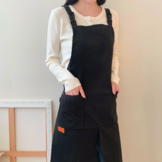 드로우데이즈 H형 가벼운 주방 앞치마 예쁜 방수 앞치마, 1개, 딥 블랙