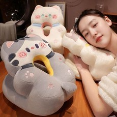 3컬러 귀여운 야옹이 낮잠 쿠션베개 소프트 휴식베개 altovitaplan*6022579901EA, 그레이캣