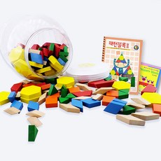 [동화오피스] 큰솔스토밍 원목 패턴블록 2단계세트 KS1430 / 나무블록, one color/free