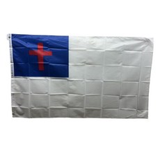 기독교 십자가 국기 90x150cm 폴리에스터 90g 금속 고리 이중 스티치 마감, 1개, WHITE+BLUE+WHITE