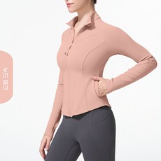 립 칼라 고급스러운 슬림핏 요가 긴팔 상의 운동복 상의 긴팔 카디건 상의 야외 러닝 통기성 스포츠 재킷 여성용 여성 패션 긴팔 스포츠 재킷