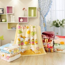 兒童拉舍爾加厚毛毯 嬰兒毛毯法蘭絨云毯 嬰兒被子單人宿舍學生雙層寶寶午睡毯童毯, 鸭粉,105cm*135cm, 鸭粉