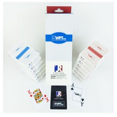 찐굿 12개 세트 텍사스 홀덤 카드 WPT 게임 공식카드 트럼프 포커 플라스틱 PVC 큰글씨, 빨6덱 파6덱 세트, 1개