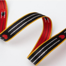 리본빌 자카드리본 자수리본 레이스 스트랩 DIY 3마, 1개, B. 그리핀 레터링 15mm폭(옐로)