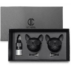 차량용 방향제 디퓨저 불독 무광블랙 2set, 2세트, 블랙체리