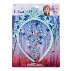 [ 1242643 ] 러브 허 겨울왕국 프린세스 드레스 업 액세서리 세트 - 3피스 주얼리 블루 엘사 티아라 팔찌 목걸이 생일 여아용 휴일 선물 장난감 키트 만 3세 이상, 1개