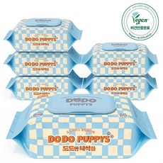 도도퍼피스 플라스틱 0% 강아지 전용 반려 동물 물티슈, 6개, 80개입
