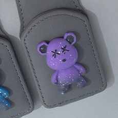차량용 선바이저 자동차 선글라스 카드 가죽 클립 홀더 거치대, 05. 퍼플베어, 1개
