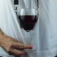 블랙 와인잔 휴대용 스탠딩 스트랩 파티 홀더, 1개, 단일상품1