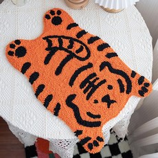 cade konty 러그만들기 diy 집콕취미 펀치니들 호랑이 팬더 러그만들기cade konty, 14. 침포함 오렌지 호랑이 카펫, 1개