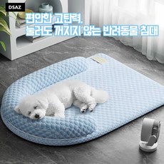 DSAZ 여름용 쿨링 아이스 비드 반려동물 침대 딥슬립 쿠션 통기성 좋은 땀 차지 않는 반려견 매트 A38, 1개, 그레이