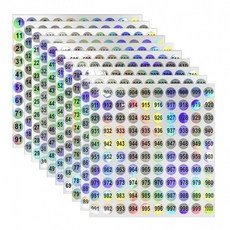 레이저 1-1000 숫자 방수 넘버 스티커, 1세트, 실버(S14080) 1000PCS