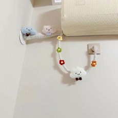 優選 空調管裝飾遮醜燃氣暖氣消防下水管道遮醜麻繩改造美化包電線 副廠商品, 1個, 100米白繩+ 送膠棒 +,3個雲朵+6花 混色, N/A