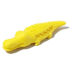 鱷魚造型狗狗耐咬玩具, 黃色, 1個