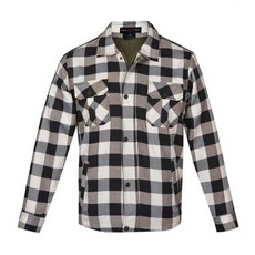 STOCKODEA 남성용 파워스포츠 보호 셔츠 - 블랙 & 화이트 격자무늬 플란넬 라이딩 셔츠 CE 아머 포함 XL 149519, 화이트/브라운 체크 무늬