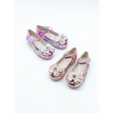 불빛 구두 컬러 스톤펄 왕관 장식 여아 구두 120901