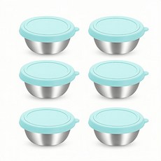 AIFUNT 엘리펀트 50ml 스테인리스 미니 소스통 컬러 뚜껑 포함 소량 분리용, 세이지 민트, 6개