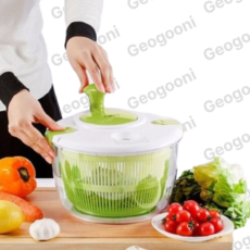 야채 탈수기 6L대용량 샐러드 스피너 채소탈수기 샐러드 채소 과일 스피너, 녹색, 1개