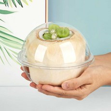 투명 원형 과일 무스 볼 100개 코코넛 젤리 포장 케이스, 1개, 3. 외경 16cm 100세트