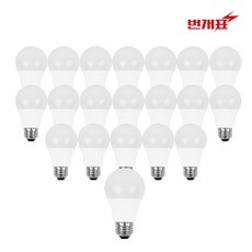 번개표 LED 화이트 전구 8W, 전구색, 20개