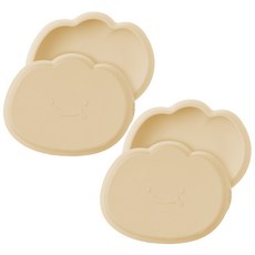 잼먹 실리콘 이유식 흡착볼, 베이지, 2개