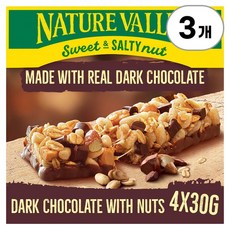 네이처밸리 스위트 & 솔티 너트 다크 초콜릿 위드 너트 바 Nature Valley Sweet & Salty Nut Dark Chocolate with Nuts Bars 120g, 3개