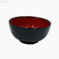 멜라민 적투톤 밥공기 B523 모던그릇 덮밥그릇 검정빨강그릇, 1개, 상세페이지 기재, 상세페이지 기재