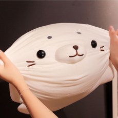 JIYU 모찌 바다표범 물범 쿠션 바디필로우 꿀잠 인형, 50cm, 50cm