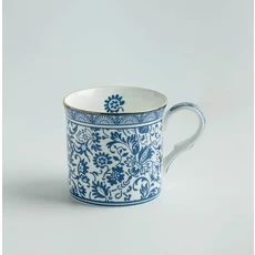 골드 에지 본 차이나 머그잔 고급스러운 빈티지 커피 컵 클래식 골드 도금 컵 블루 및 화이트, 01 Blue Cup C