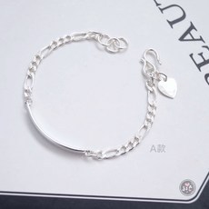 光面 弧形 縷空 小孩 純銀手鍊 小孩手鍊 寶寶手鍊 S925 足銀990