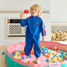 TABLIER sporty幼兒藝術服全身藝術服潮灘體驗服防水游玩服, 牛仔藍