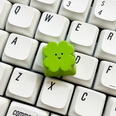 메탈 네잎클로버 키캡 기계식키보드 아티산 포인트키캡, 포인트키캡_메탈네잎클로버, 그린