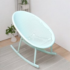 플라스틱 흔들 의자 화이트 흔들의자 발코니 야외, 1개, A_화이트