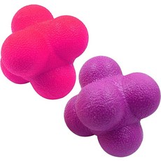2팩 리액션 볼 민첩성 트레이닝 손 눈코디네이션 스포츠 스피드 멀티사이드, Pink and Purple