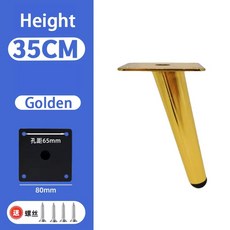 호환 1Pcs 경사 모양의 가구 지지대 테이블 소파 TV 캐비닛 의자 발 패드 냉간 압연 강 높이 조절 가능, [10] golden-35CM