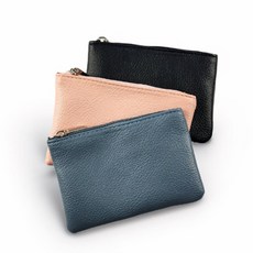 지퍼 패브릭 포켓 1단 동전지갑 카드지갑 심플, 코발트블루