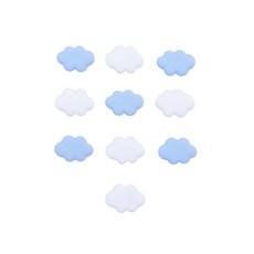 [도냥] 반반 퐁실구름 냉장고 현관문 인테리어 자석 마그넷 흰색 파랑 10P, 혼합색상